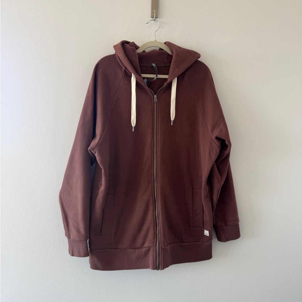 VUORI Restore Zip Up Hoodie in Hazelnut M
